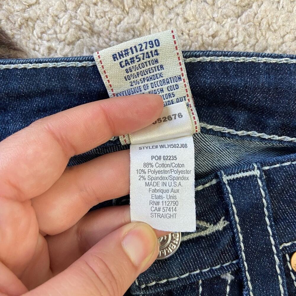 True Religion Y2K Vintage Low Rise Straight Leg Jeans Size 2/25 - Picture 3 of 5